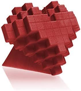 Candellana Pixel Heart Kerze, Palmöl-Wachs, rot